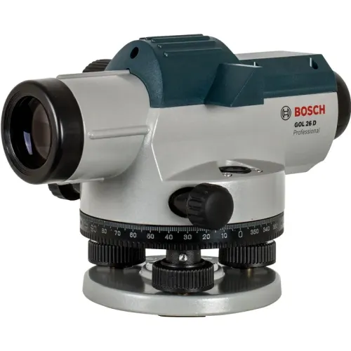 Bosch GOL 26 D Professional оптический нивелир + бленда, кейс, ключ, отвес и регулировочный штифт 0601068000