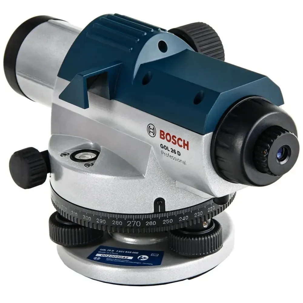 Bosch GOL 26 D Professional оптический нивелир + бленда, кейс, ключ, отвес и регулировочный штифт 0601068000