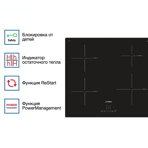 Индукционная варочная панель Bosch PIE611BB1E